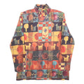 Womens Beige & Multicoloured Abstract Dog Pattern Crew Neck S Cotton Blend