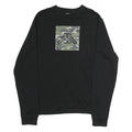 KAPPA Mens Black Cotton Crew Neck L Sweatshirt Camouflage Logo Pullover