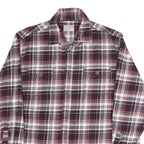 JACHS Mens Red & White Check Shirt L Casual Cotton Blend Long Sleeve Button
