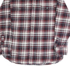 JACHS Mens Red & White Check Shirt L Casual Cotton Blend Long Sleeve Button