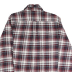 JACHS Mens Red & White Check Shirt L Casual Cotton Blend Long Sleeve Button