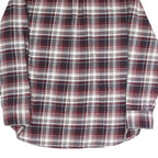 JACHS Mens Red & White Check Shirt L Casual Cotton Blend Long Sleeve Button