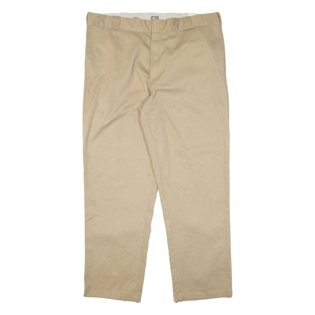 DICKIES 874 Workwear Mens Trousers Beige Relaxed Straight W42 L32