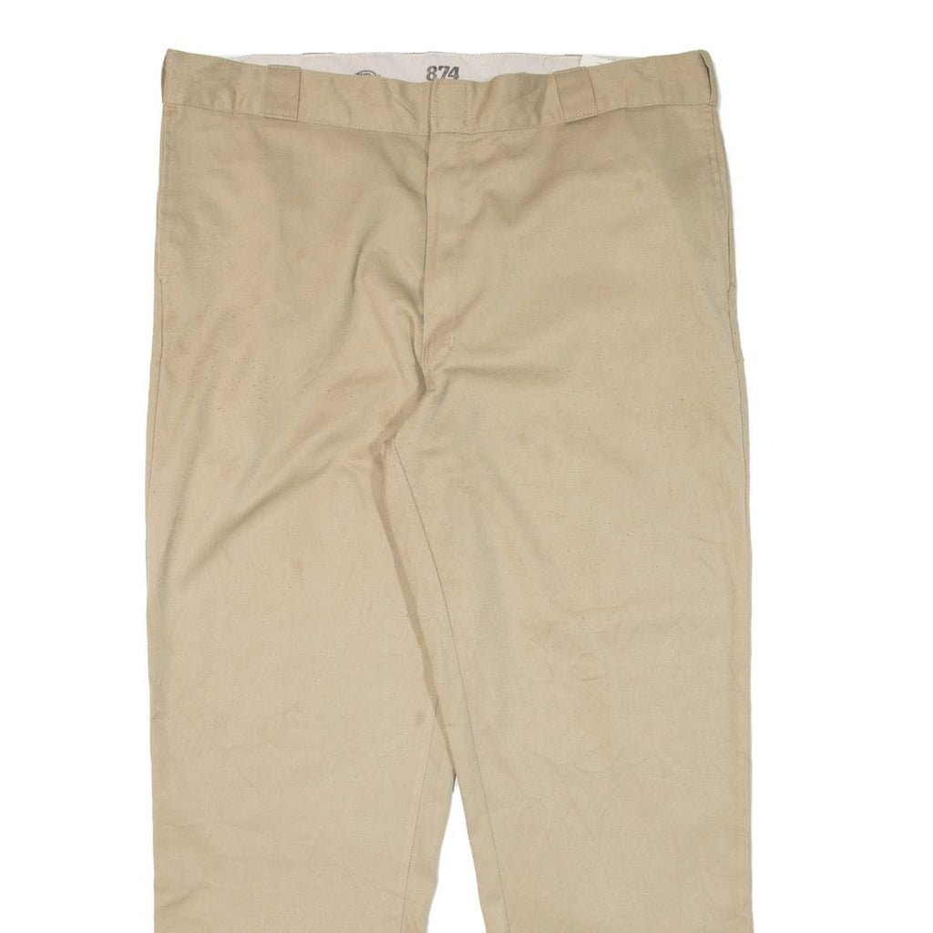 DICKIES 874 Workwear Mens Trousers Beige Relaxed Straight W42 L32