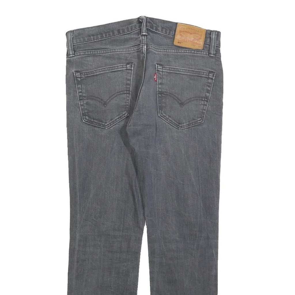 LEVI'S 511 Slim Mens Jeans Grey Slim Skinny Denim Medium W32 L27 Zip
