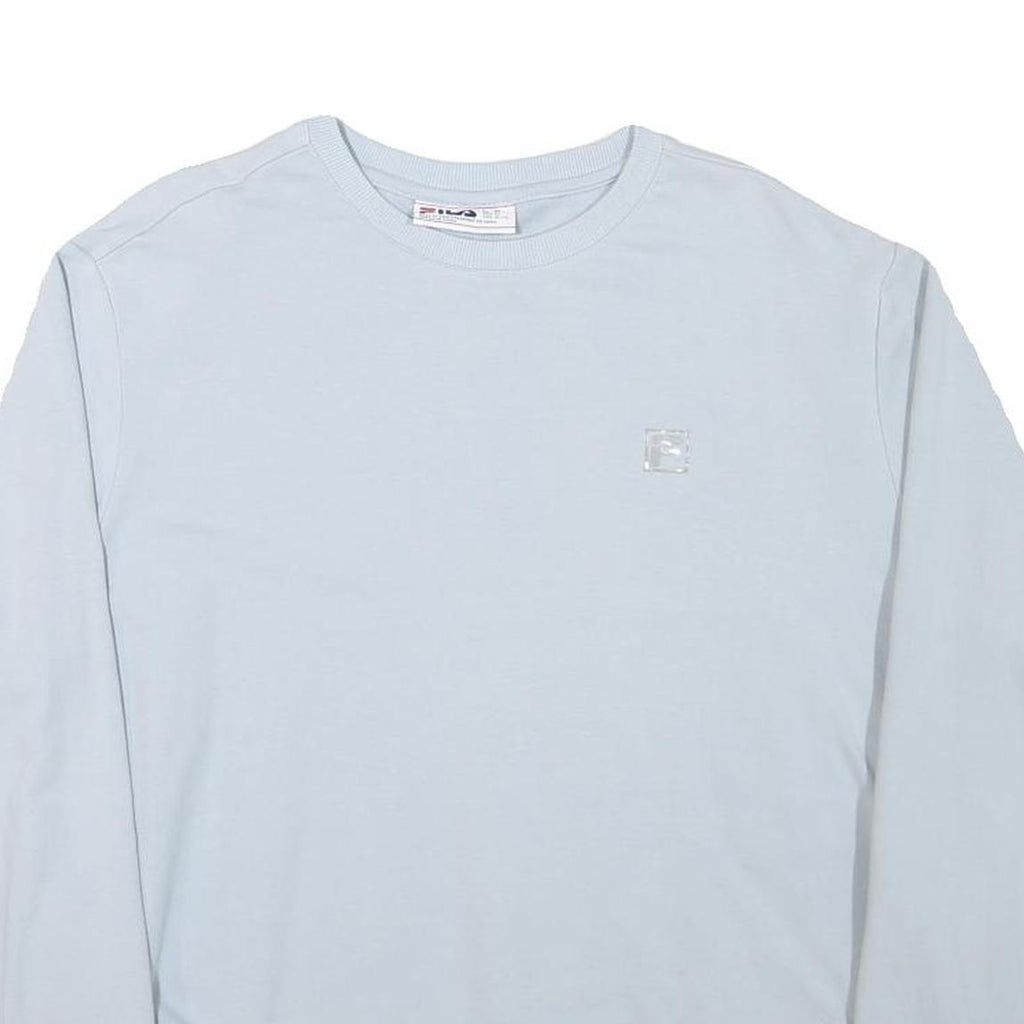 FILA Mens Blue Crew Neck XL Cotton Blend Pullover Sweatshirt Minimal Logo