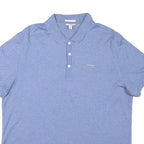 CALVIN KLEIN Mens Blue Polo Shirt XL Cotton Blend Short Sleeve Basic Casual