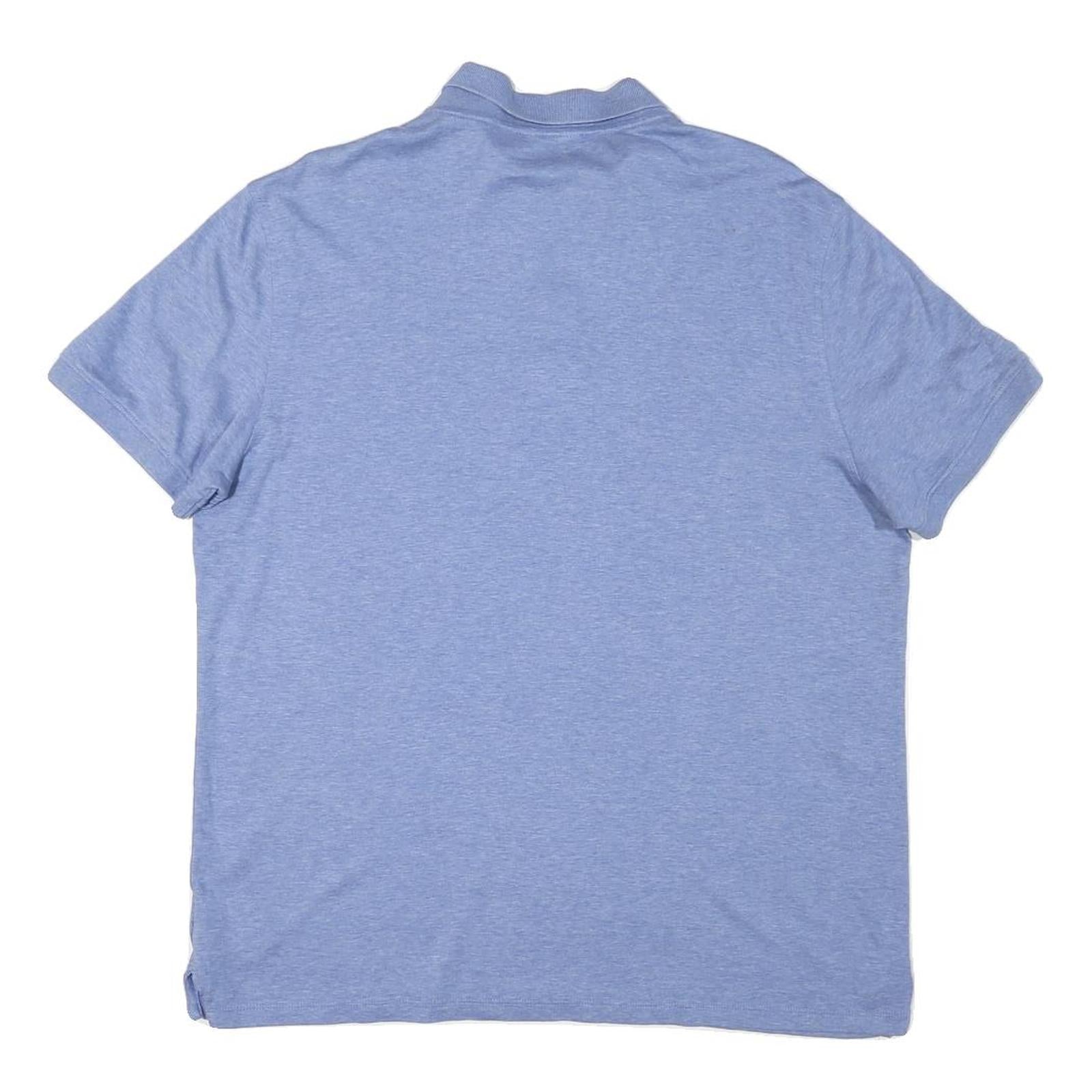 CALVIN KLEIN Mens Blue Polo Shirt XL Cotton Blend Short Sleeve Basic Casual