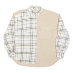 TALLY WEIJL Womens Beige & Cream Check Shirt XS Button Down Cotton Blend Casual