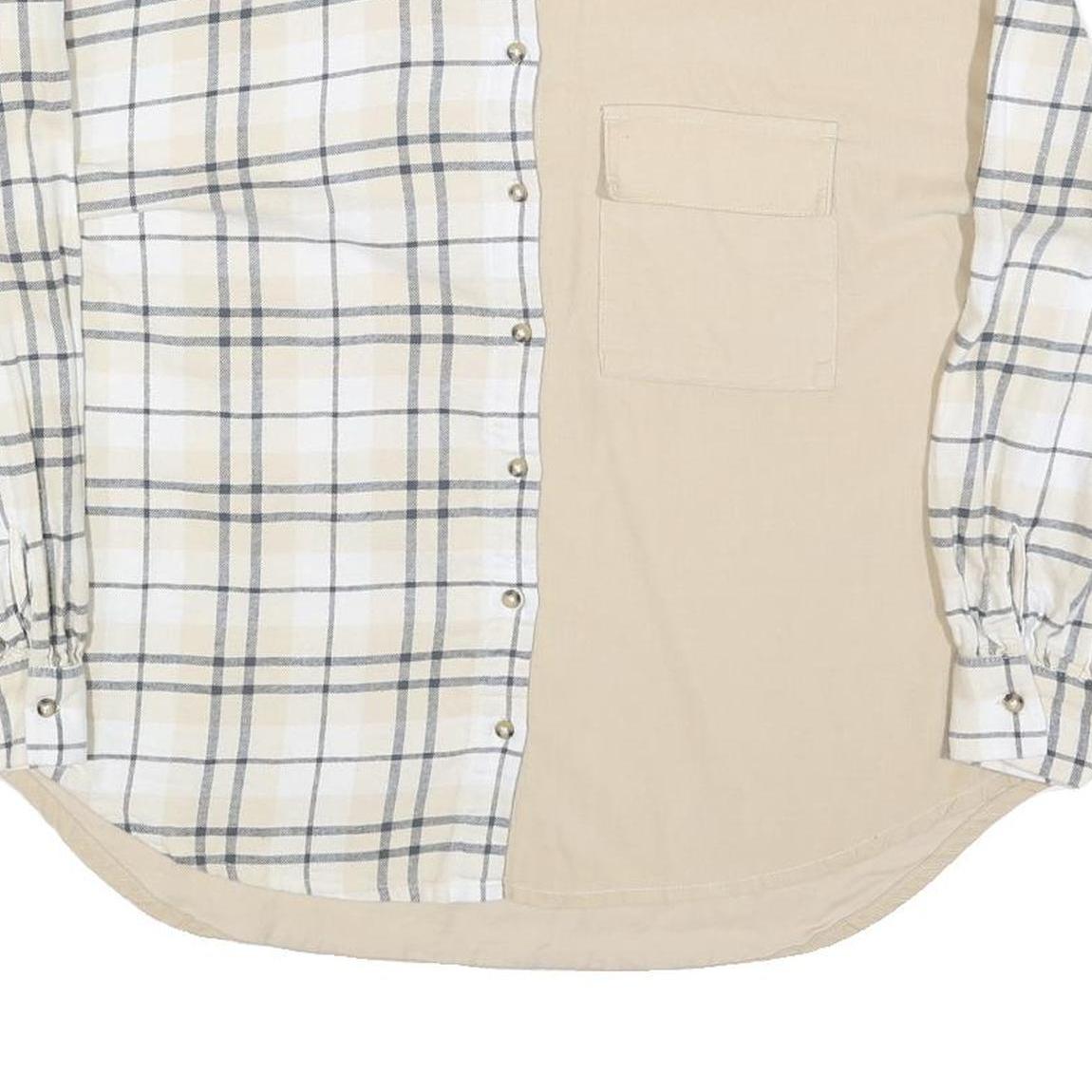 TALLY WEIJL Womens Beige & Cream Check Shirt XS Button Down Cotton Blend Casual