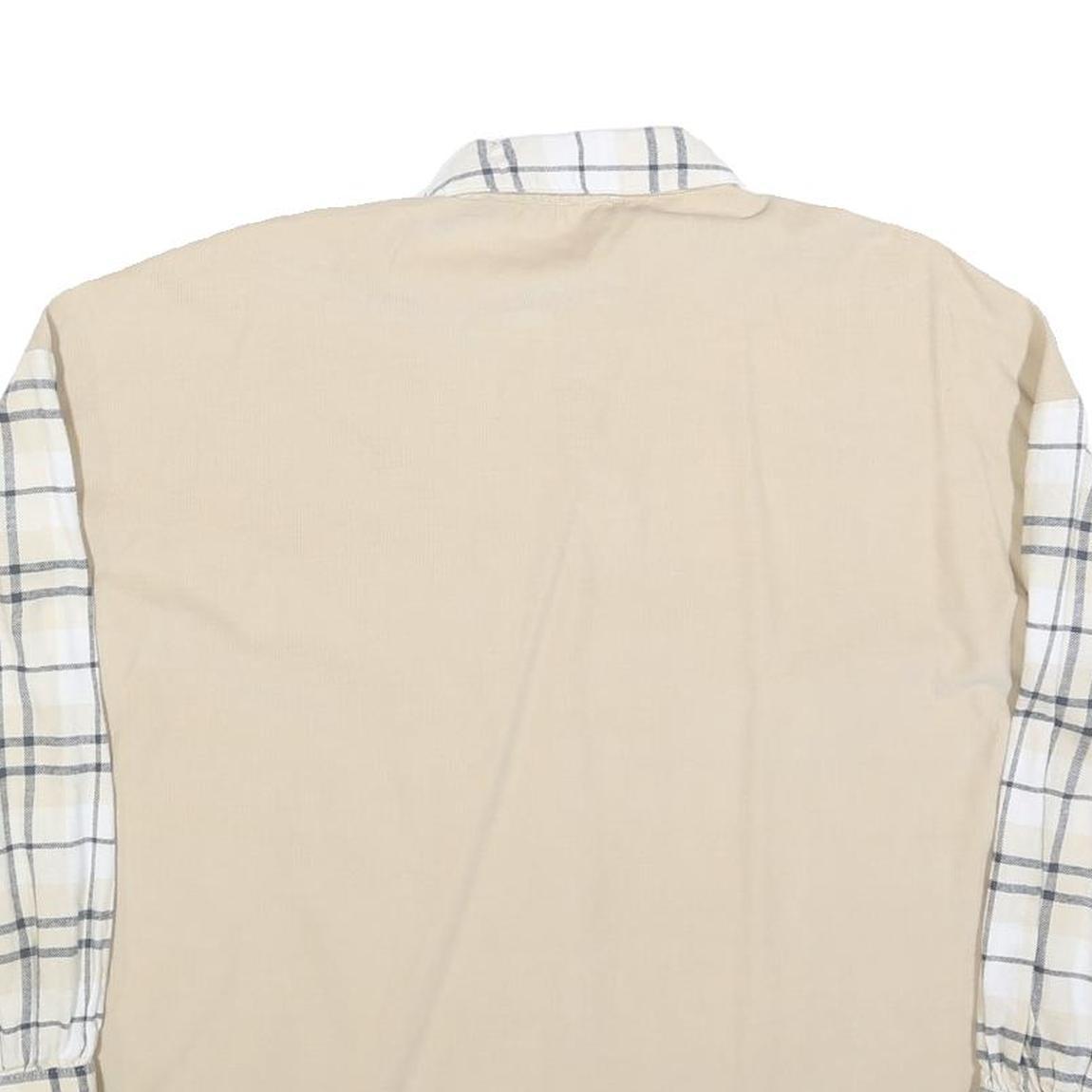 TALLY WEIJL Womens Beige & Cream Check Shirt XS Button Down Cotton Blend Casual