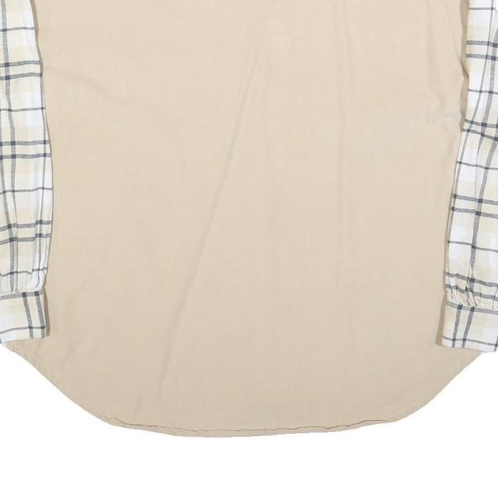 TALLY WEIJL Womens Beige & Cream Check Shirt XS Button Down Cotton Blend Casual