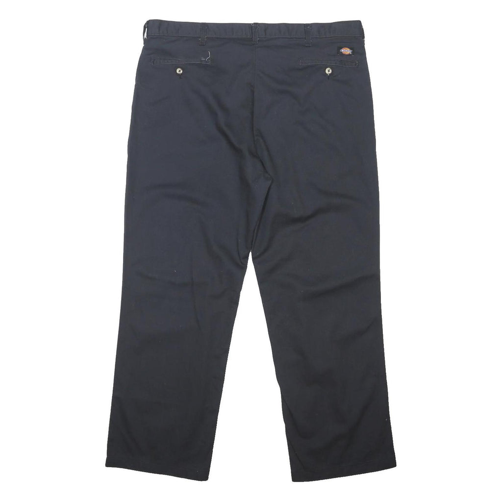 DICKIES Mens Cotton Blend Black Regular Straight Trousers W40 L30 Classic