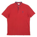 U.S. POLO ASSN Mens Red & Navy Short Sleeve Polo Shirt L Cotton Blend