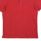 U.S. POLO ASSN Mens Red & Navy Short Sleeve Polo Shirt L Cotton Blend