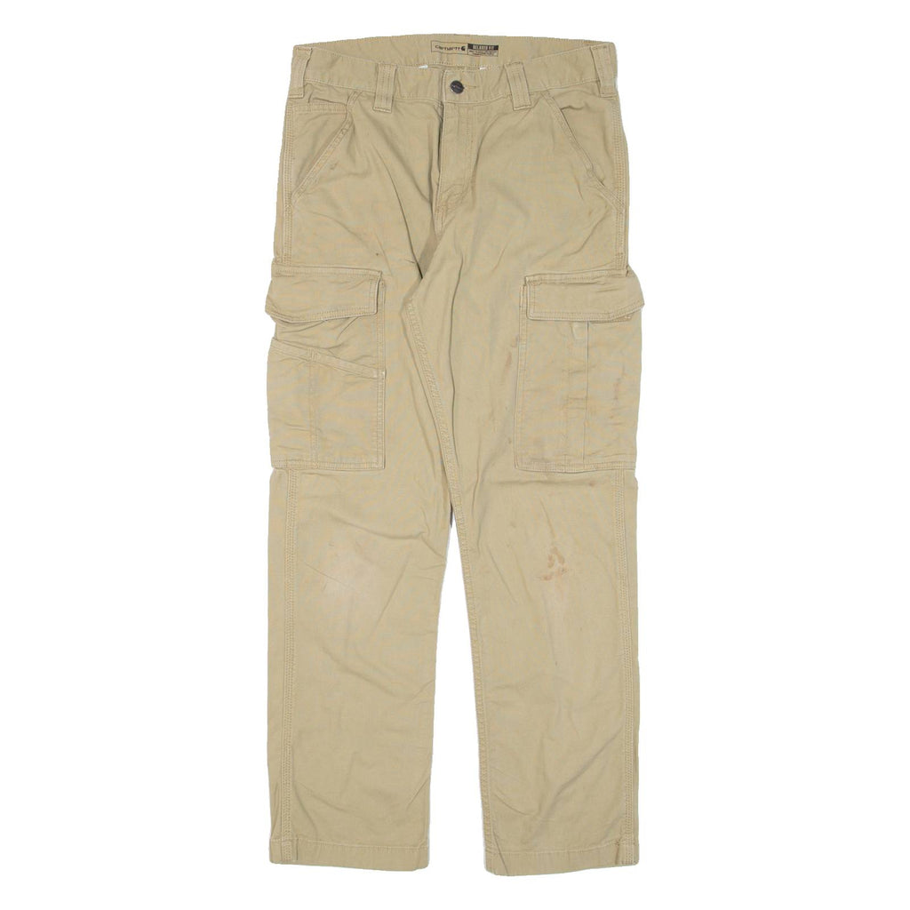 CARHARTT Cargo Workwear Mens Trousers Beige Relaxed Straight W31 L30