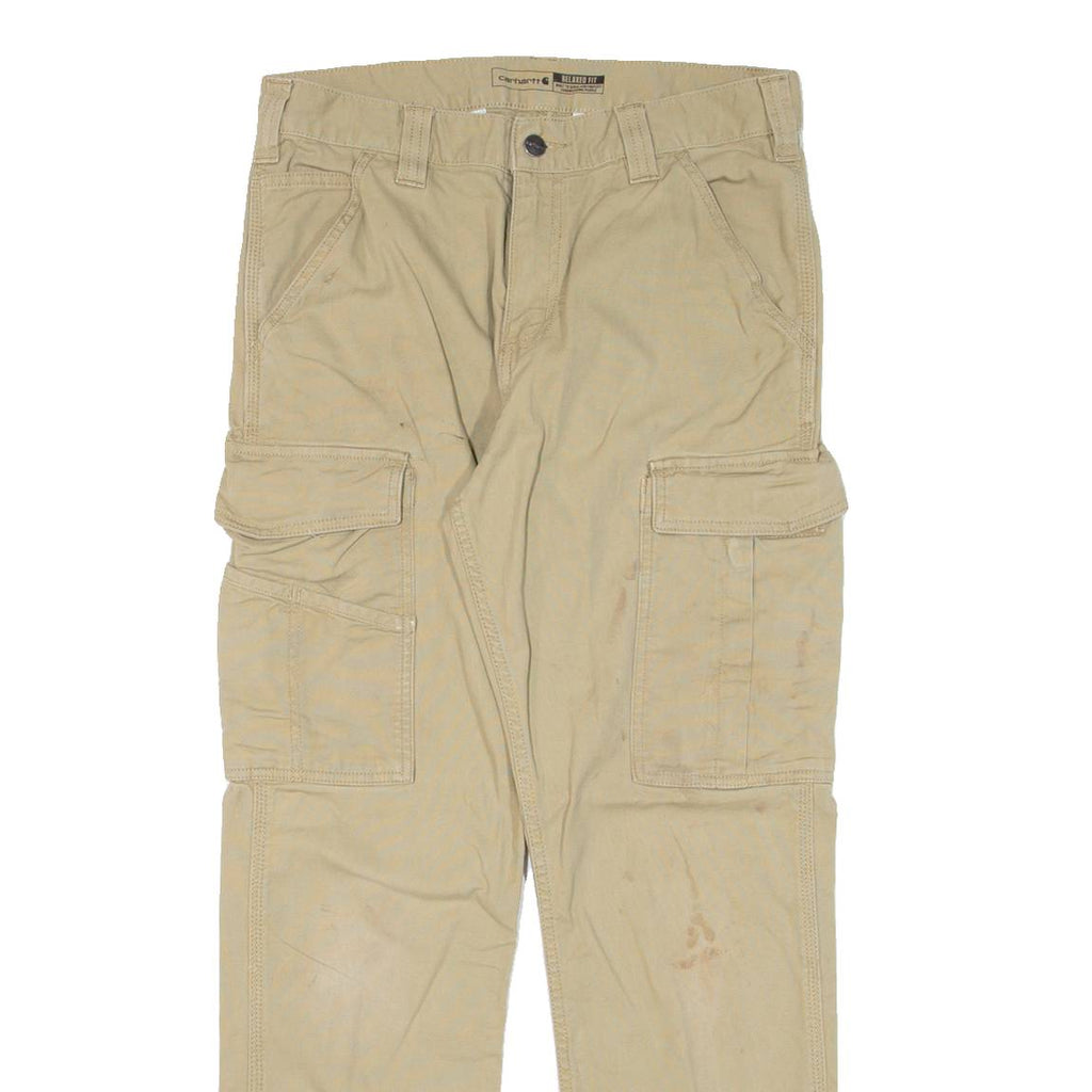 CARHARTT Cargo Workwear Mens Trousers Beige Relaxed Straight W31 L30