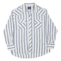 WRANGLER Mens White & Grey Stripe Long Sleeve Shirt L Cotton Blend Casual