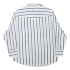 WRANGLER Mens White & Grey Stripe Long Sleeve Shirt L Cotton Blend Casual