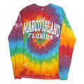 GILDAN Mens Multicoloured Marco Island Florida Tie Dye Long Sleeve Crew Neck