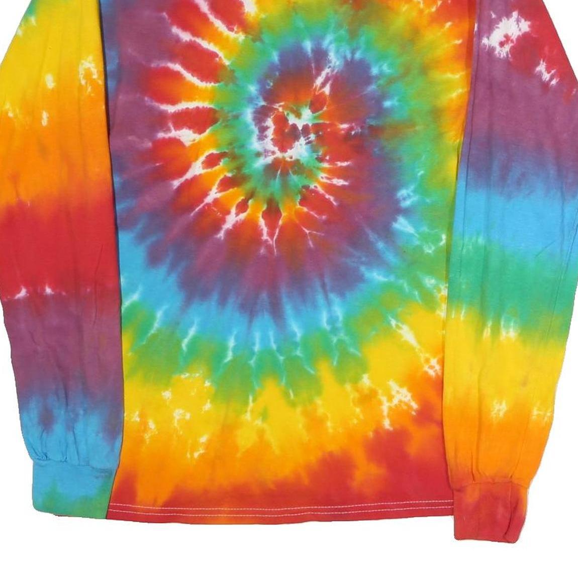 GILDAN Mens Multicoloured Marco Island Florida Tie Dye Long Sleeve Crew Neck