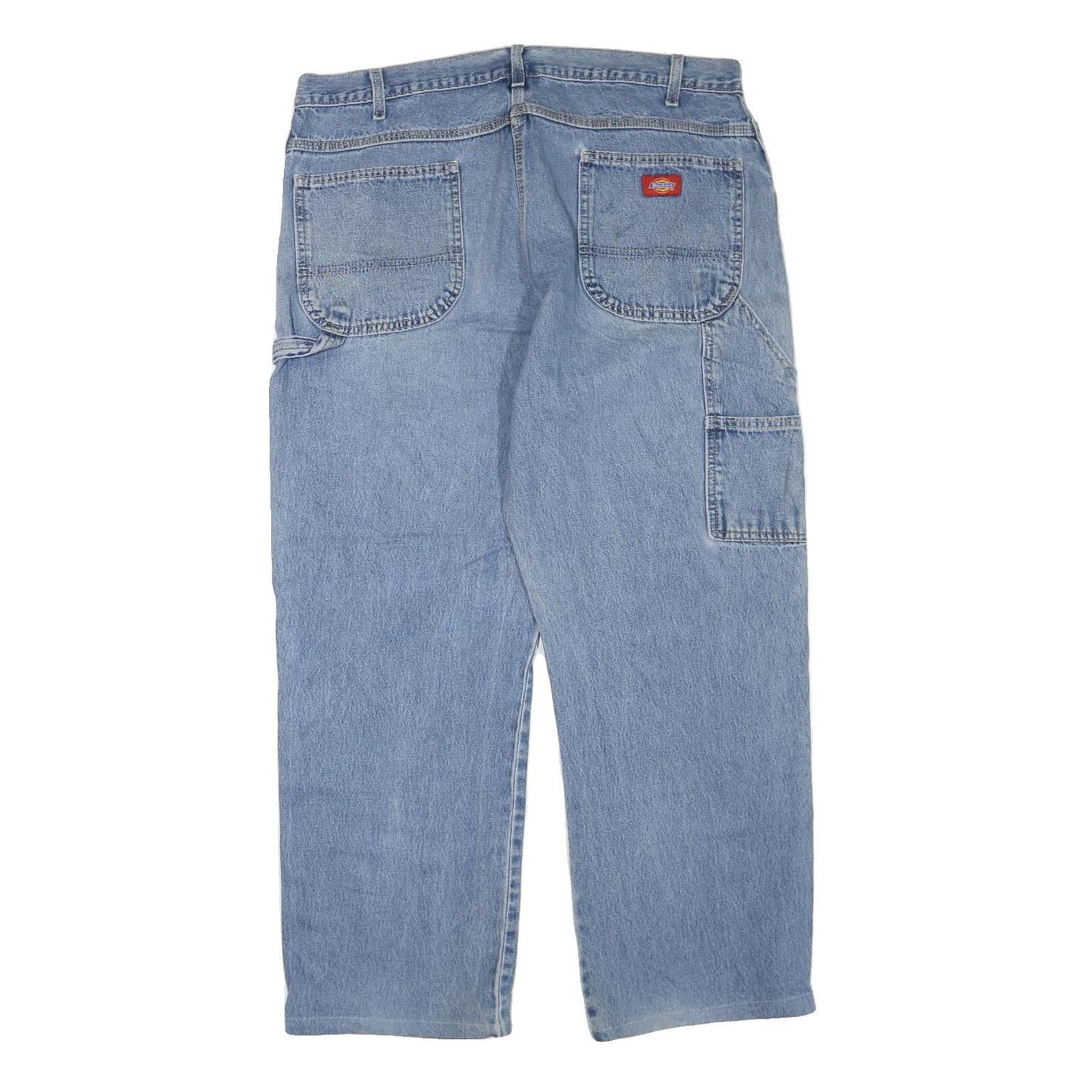 DICKIES Mens Jeans Blue Regular Straight Denim Medium W40 L28 Workwear