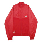 ADIDAS Mens Red XL Cotton Blend Jacket Zip Plain Classic Sportswear