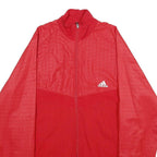 ADIDAS Mens Red XL Cotton Blend Jacket Zip Plain Classic Sportswear