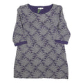 WHITE STUFF Womens Purple & Grey Printed Top 3/4 Sleeve Round Neck UK 12