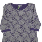 WHITE STUFF Womens Purple & Grey Printed Top 3/4 Sleeve Round Neck UK 12