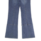 TOMMY JEANS Womens Relaxed Blue Denim Jeans W34 L32 Button Detail Flared