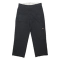DICKIES Mens Cotton Blend Black Loose Button Trousers W36 L29 Workwear