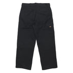 DICKIES Mens Cotton Blend Black Loose Button Trousers W36 L29 Workwear