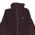 NEW BALANCE Womens Maroon Jacket L Polyester Zip Plain Casual Activewear