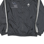 ADIDAS Mens Black Zip Track Jacket L Polyester Blend Plain Religious Tolerance
