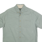 EDDIE BAUER Womens Blue Short Sleeve Cotton Shirt M Button Down Casual Summer
