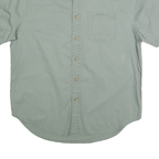 EDDIE BAUER Womens Blue Short Sleeve Cotton Shirt M Button Down Casual Summer