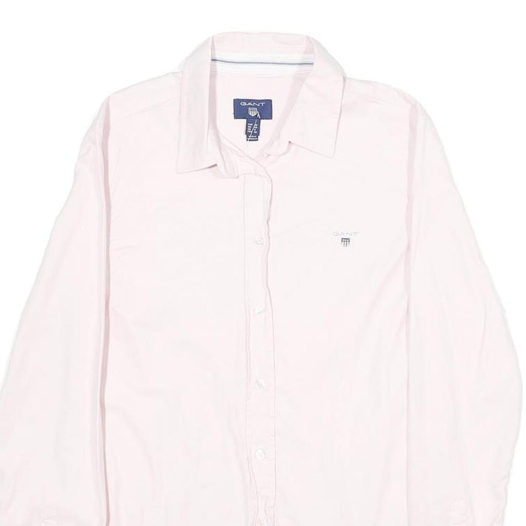 GANT Womens Pink Shirt UK 10 Cotton Blend Button Down Long Sleeve Fitted