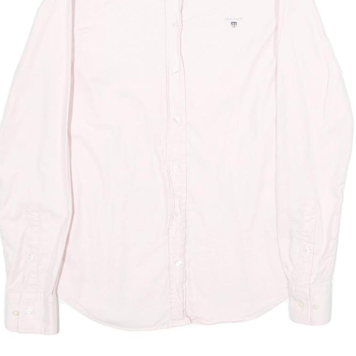 GANT Womens Pink Shirt UK 10 Cotton Blend Button Down Long Sleeve Fitted