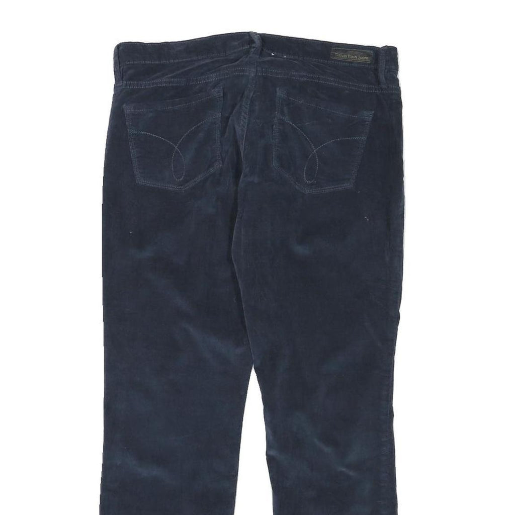 CALVIN KLEIN JEANS Mens Cotton Blend Navy Regular Fit Straight Trousers W33 L29