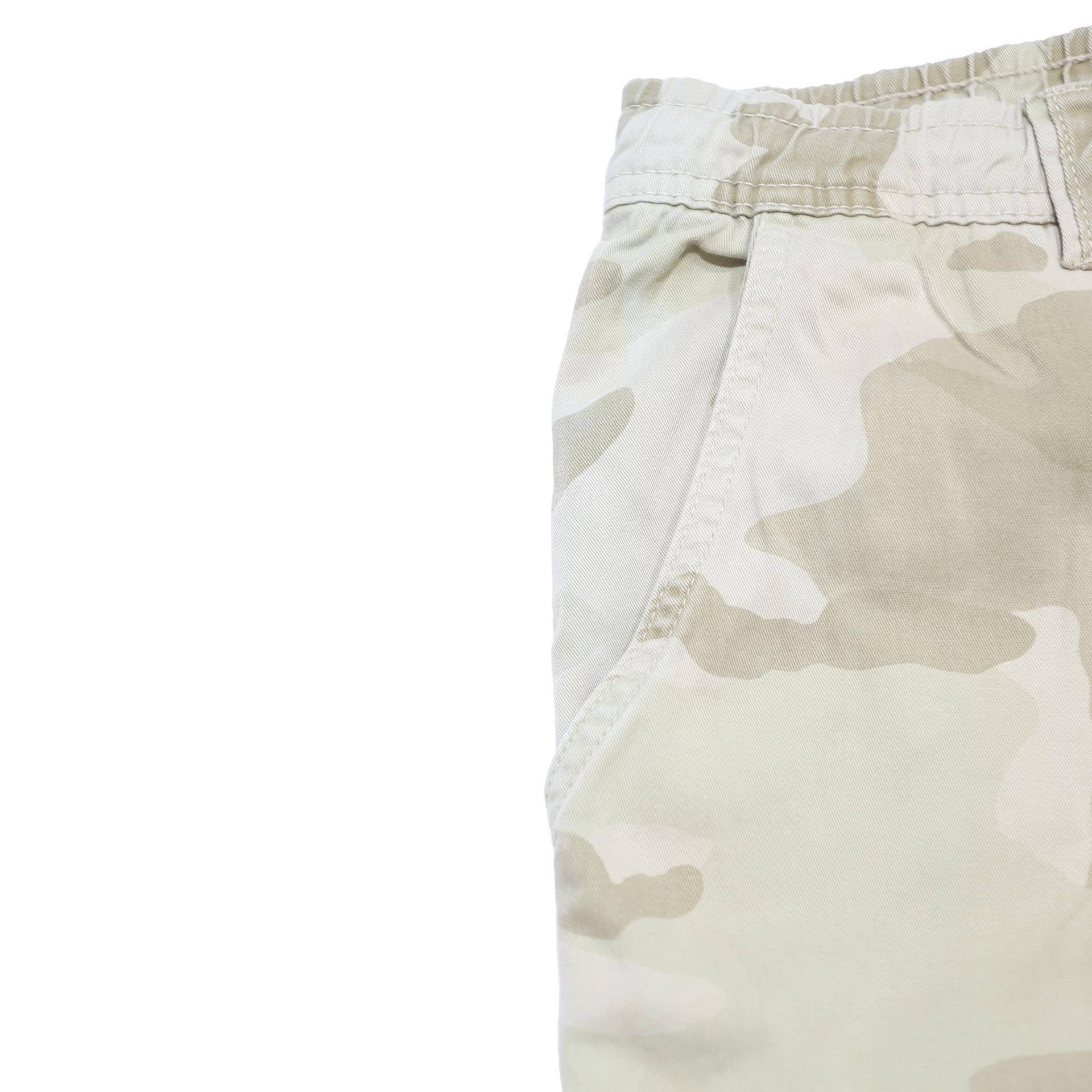 URBAN CLASSICS Mens Slim Beige Camo Cargo Trousers W34 L29 Casual Zip Cotton