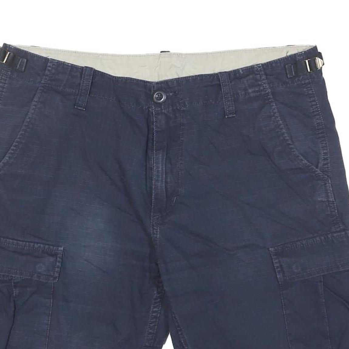 CARHARTT Mens Cotton Blend Navy Blue Cargo Shorts M W32 Workwear Casual