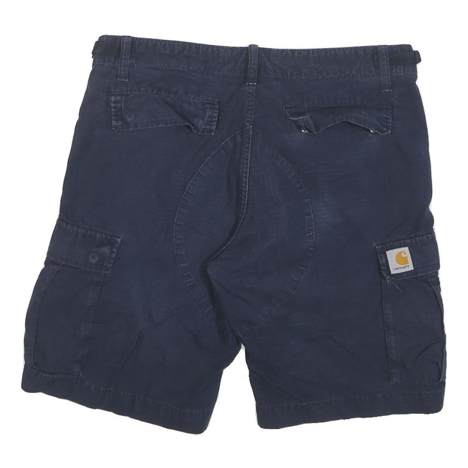 CARHARTT Mens Cotton Blend Navy Blue Cargo Shorts M W32 Workwear Casual