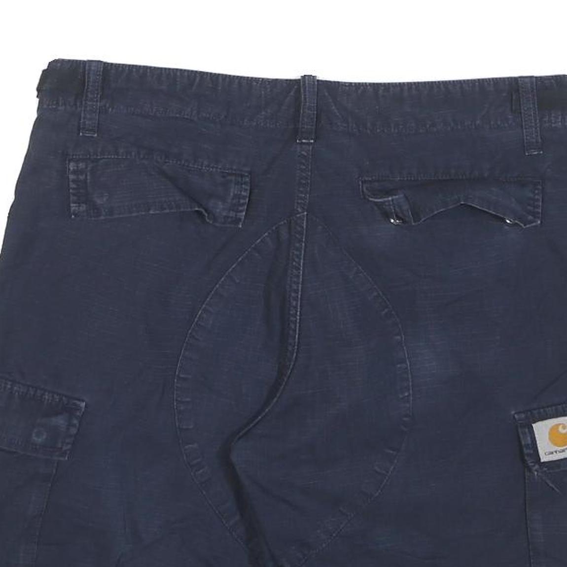 CARHARTT Mens Cotton Blend Navy Blue Cargo Shorts M W32 Workwear Casual
