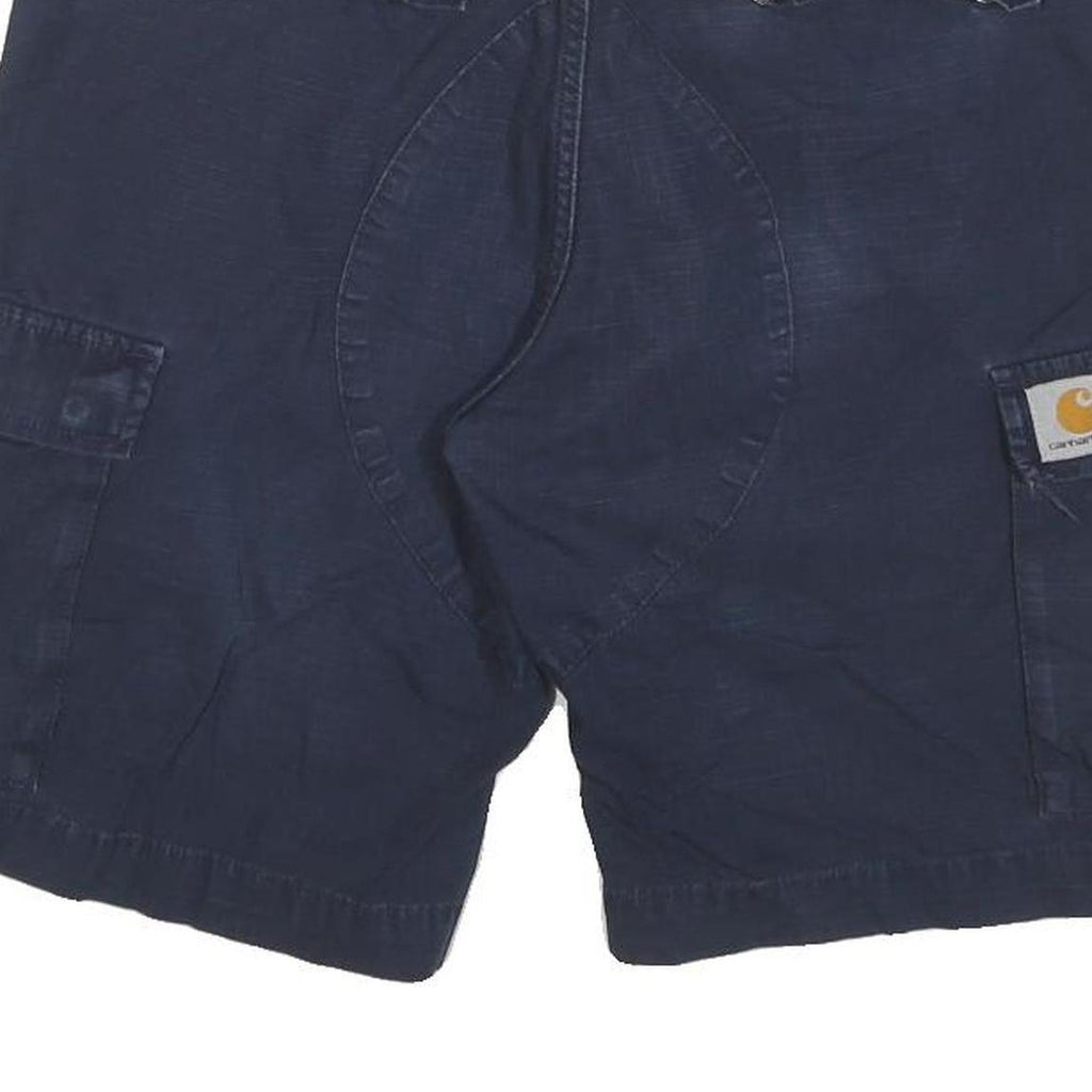 CARHARTT Mens Cotton Blend Navy Blue Cargo Shorts M W32 Workwear Casual