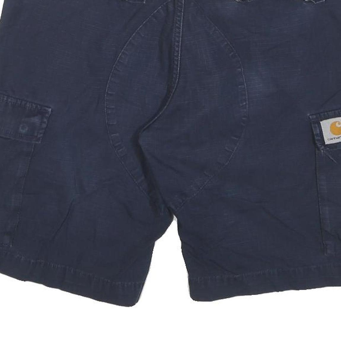 CARHARTT Mens Cotton Blend Navy Blue Cargo Shorts M W32 Workwear Casual