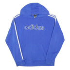 ADIDAS Mens Blue Hoodie M Cotton Blend Pullover Stripe Retro Logo