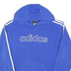 ADIDAS Mens Blue Hoodie M Cotton Blend Pullover Stripe Retro Logo