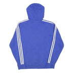 ADIDAS Mens Blue Hoodie M Cotton Blend Pullover Stripe Retro Logo