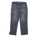 CARHARTT Mens Cotton Blend Navy Relaxed Fit Straight Leg Trousers W32 L28